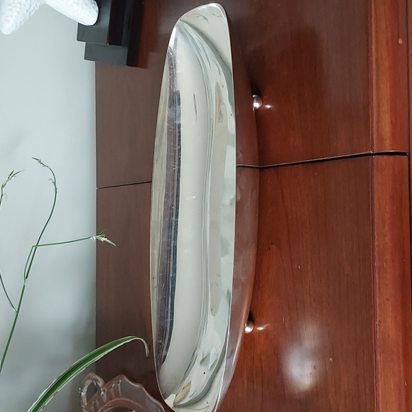 Sheffield silver 13"  oblong tray with silver Balled feet - Picture 3 of 13